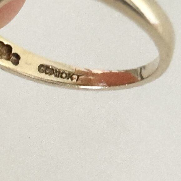 10K Yellow Gold Emerald Marquise & Diamonds Accent Halo Ladies Band Ring Size 6 - Picture 10 of 14